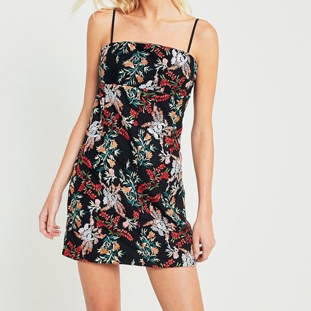 Embroidered Black Dress